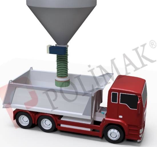 Open truck loading bellow dustless telescopic loading of trucks